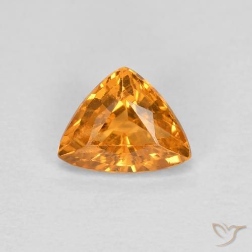0.53ct Natural Apricot Orange Spessartite Garnet, Trillion, VS