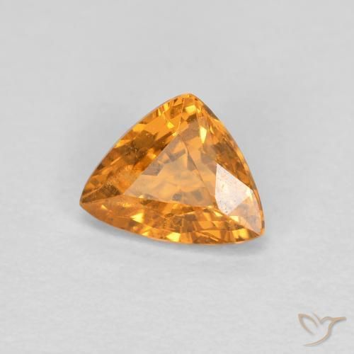 0.53 ct Orange Spessartite Garnet Stone, Natural Spessartite Garnet in Trillion Facet Shape for Sale