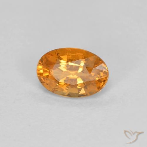 0.40 ct Orange Spessartite Garnet Stone, Natural Spessartite Garnet in Oval Facet Shape for Sale