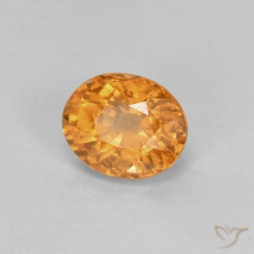 0.60 ct Orange Spessartite Garnet Stone, Natural Spessartite Garnet in Oval Facet Shape for Sale