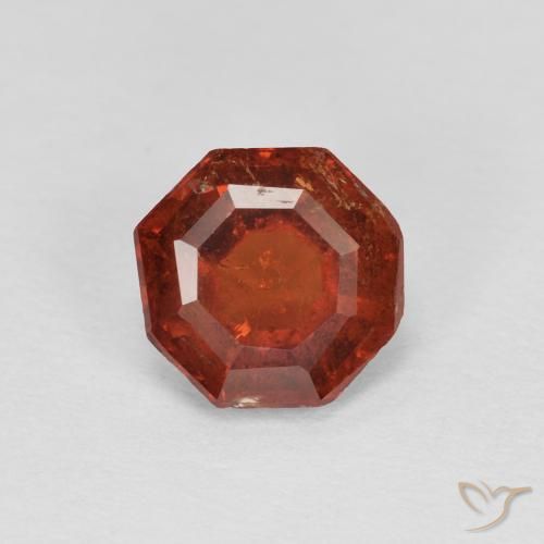 1.21ct Natural Dark Orange Spessartite Garnet, Emerald Cut, SI