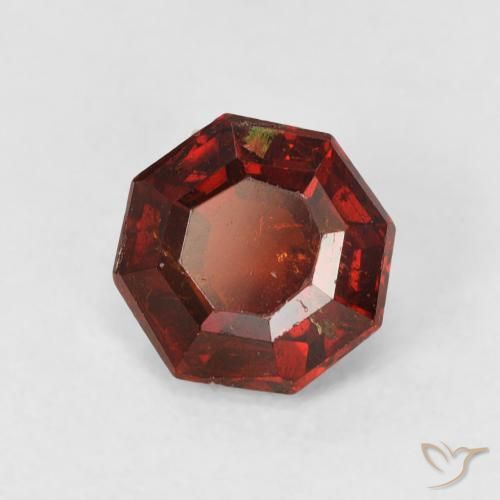 1.33 ct Red Spessartite Garnet Stone, Natural Spessartite Garnet in Octagon Step Cut Shape for Sale