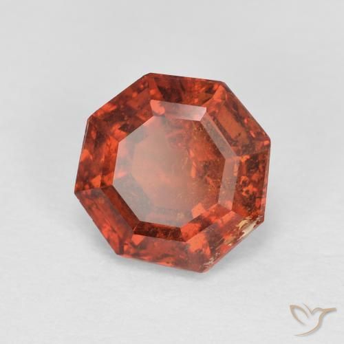 1.89 ct Orange Spessartite Garnet Stone, Natural Spessartite Garnet in Octagon Step Cut Shape for Sale