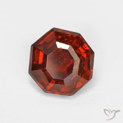 1,51 ct octagonschliff roter Spessartin-Granat aus Mosambik, Größe 6,2 x 6mm, natürlicher Edelstein, VS-SI Reinheit, 1 Stück octagonschliff Spessartin-Granat, Mohs-Härte von 6,5 - 7,5 Geeignet für den täglichen Gebrauch im Schmuck , Photo A