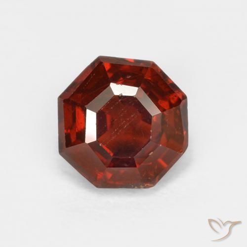 1.51 ct Red Spessartite Garnet Stone, Natural Spessartite Garnet in Octagon Step Cut Shape for Sale