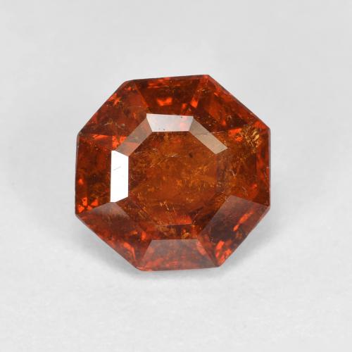Grenat Spessartite Orange foncé Octogone / coupe Émeraude 2,13 ct du Mozambique, Dimension 7,1 x 7,1mm, Pierre gemme naturelle Non traité, pureté si, 1 pièce Grenat Spessartite asscher cut, dureté de Mohs de 6.5 à 7.5 convient aux bijoux de tous les jours, pierre de sagesse, Photo A
