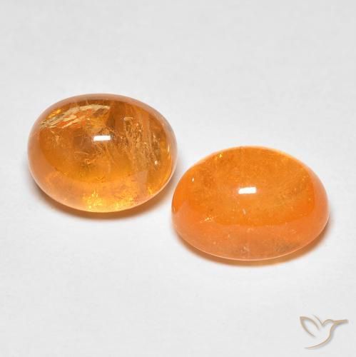 5.11 ctw Orange Spessartite Garnet Stones, Natural Spessartite Garnet in Oval Cabochon Shape for Sale