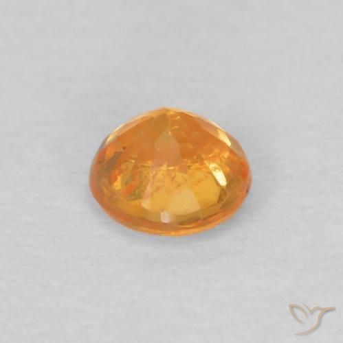 Spessartite Garnet Gemstone in 3.7 mm Size for Sale, Spessartite Garnet Stone in Apricot Orange Color