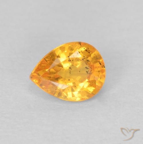 0.45ct Natural Medium Orange Spessartite Garnet, Pear Shape, VS