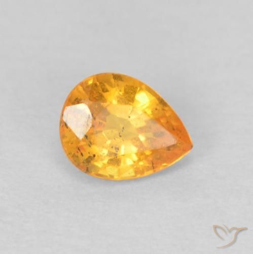 0.45 ct Orange Spessartite Garnet Stone, Natural Spessartite Garnet in Pear Facet Shape for Sale
