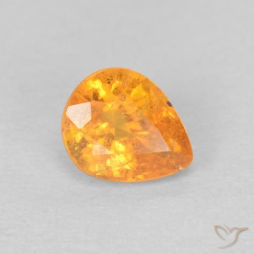 0.54 ct Orange Spessartite Garnet Stone, Natural Spessartite Garnet in Pear Facet Shape for Sale