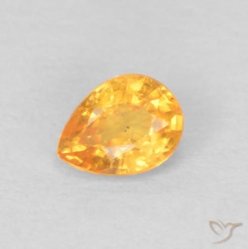 0,2 ct birnenschliff goldener Spessartin-Granat aus Mosambik, Größe 3,9 x 2,9mm, natürlicher Edelstein, VS Reinheit, 1 Stück birnenschliff Spessartin-Granat, Mohs-Härte von 6,5 - 7,5 Geeignet für den täglichen Gebrauch im Schmuck , Photo A