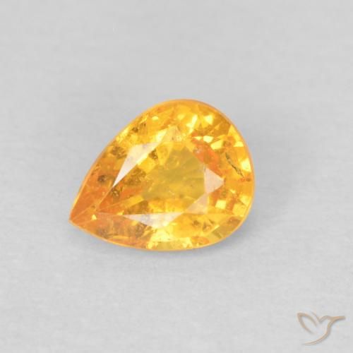 0.42ct Natural Orange-Gold Spessartite Garnet, Pear Shape, VS