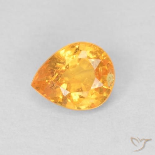 0.47ct Natural Medium Orange Spessartite Garnet, Pear Shape, VS