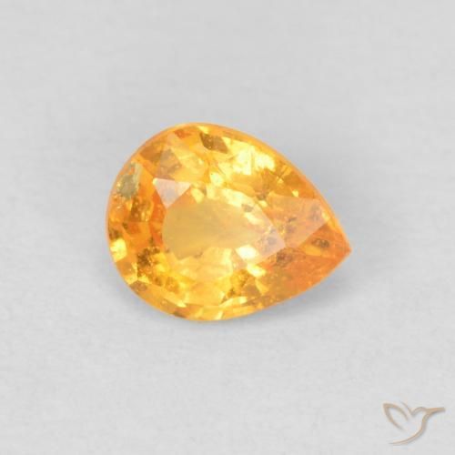 0.47 ct Golden Spessartite Garnet Stone, Natural Spessartite Garnet in Pear Facet Shape for Sale