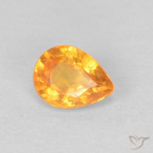 0.43 ct Golden Spessartite Garnet Stone, Natural Spessartite Garnet in Pear Facet Shape for Sale