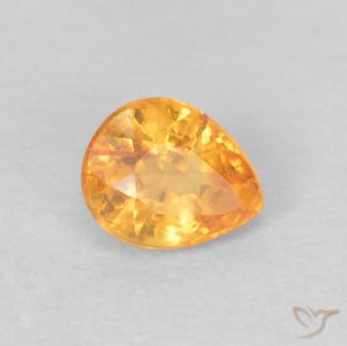 0.28ct Natural Orange-Gold Spessartite Garnet, Pear Shape, VS