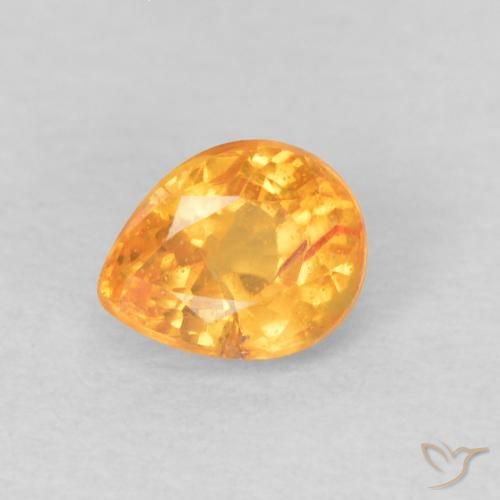 0.28 ct Golden Spessartite Garnet Stone, Natural Spessartite Garnet in Pear Facet Shape for Sale