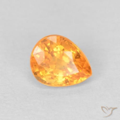 0.53 ct Orange Spessartite Garnet Stone, Natural Spessartite Garnet in Pear Facet Shape for Sale