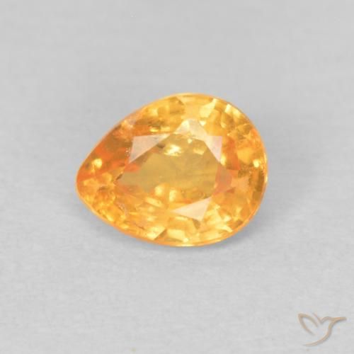 0.44ct Natural Medium Golden Spessartite Garnet, Pear Shape, VS