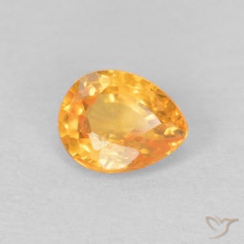 0.44 ct Golden Spessartite Garnet Stone, Natural Spessartite Garnet in Pear Facet Shape for Sale
