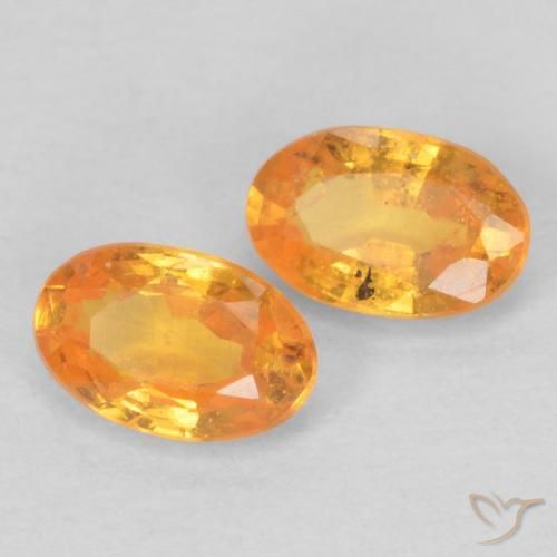 0.63 ctw Golden Spessartite Garnet Stones, Natural Spessartite Garnet in Oval Facet Shape for Sale