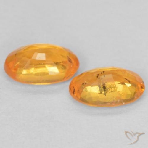 Spessartite Garnet Gemstones in 4.9 x 3.2 mm Size for Sale, Spessartite Garnet Stones in Orange-Gold Color
