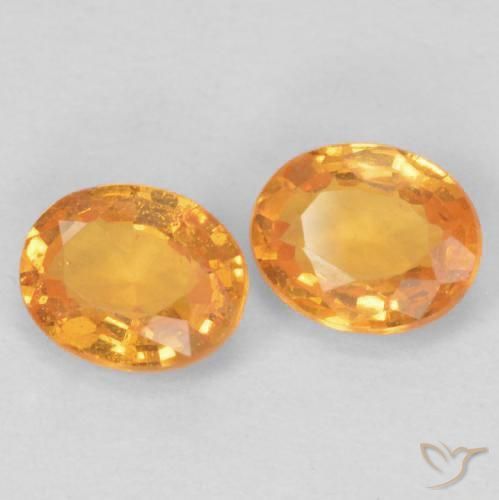 0.97 ctw Orange Spessartite Garnet Stones, Natural Spessartite Garnet in Oval Facet Shape for Sale