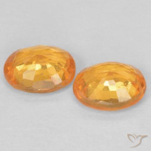 Spessartite Garnet Gemstones in 5.2 x 4.2 mm Size for Sale, Spessartite Garnet Stones in Apricot Orange Color