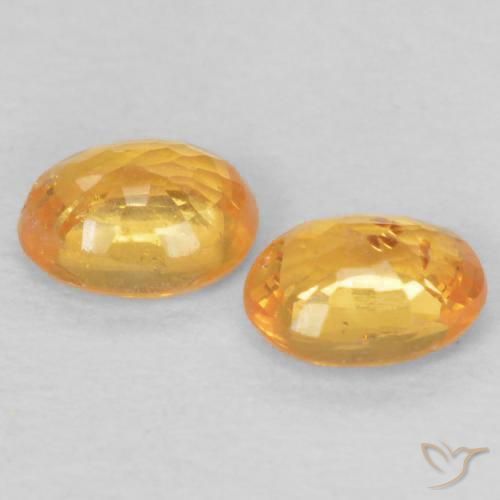 Spessartite Garnet Gemstones in 4 x 3.2 mm Size for Sale, Spessartite Garnet Stones in Intense Orange Color