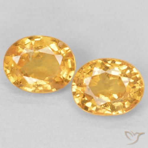 0.46 ct Yellow Spessartite Garnet, 4 x 3.2 mm Oval Cut From Mozambique, Photo A