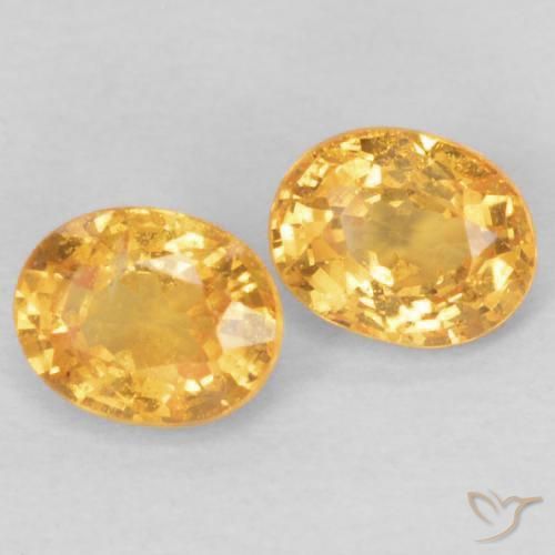 0.46 ctw Golden Spessartite Garnet Stones, Natural Spessartite Garnet in Oval Facet Shape for Sale