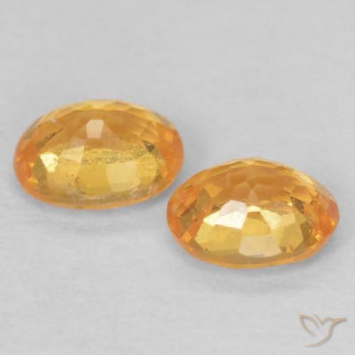 Spessartite Garnet Gemstones in 4 x 3.2 mm Size for Sale, Spessartite Garnet Stones in Medium Orange Color