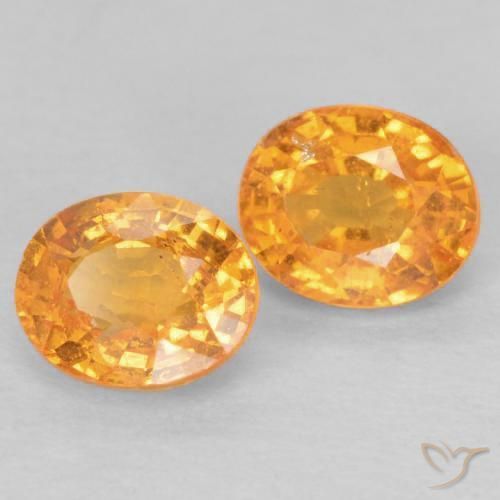 1.05 ctw Orange Spessartite Garnet Stones, Natural Spessartite Garnet in Oval Facet Shape for Sale