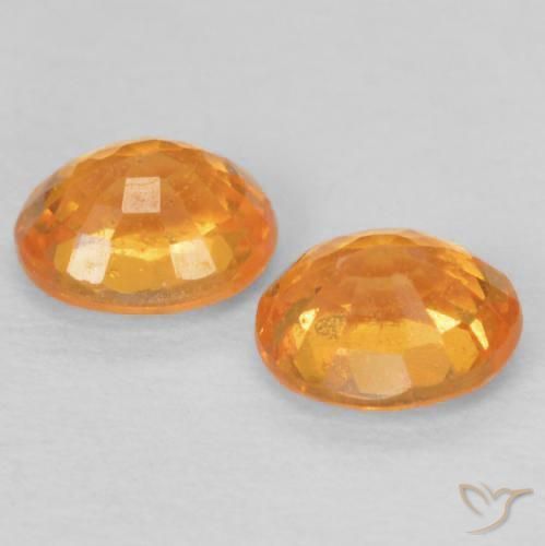 Spessartite Garnet Gemstones in 5 x 4 mm (calibrated) Size for Sale, Spessartite Garnet Stones in Intense Orange Color