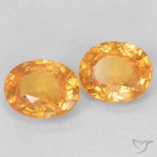 0.78 ctw Orange Spessartite Garnet Stones, Natural Spessartite Garnet in Oval Facet Shape for Sale