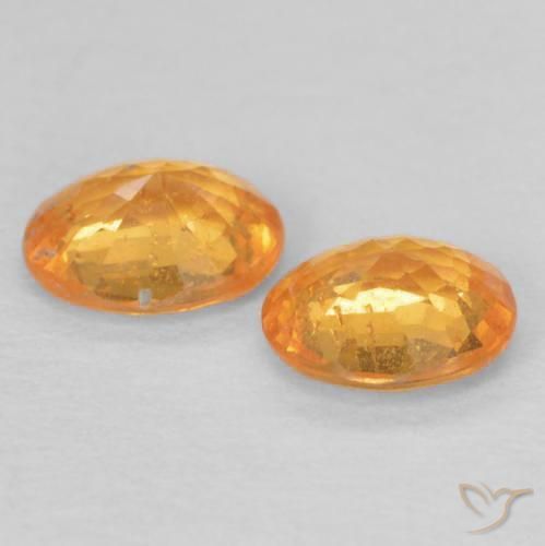 Spessartite Garnet Gemstones in 5 x 4 mm (calibrated) Size for Sale, Spessartite Garnet Stones in Bright Orange Color