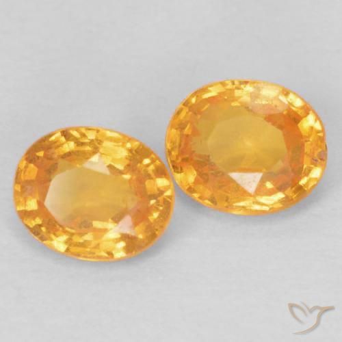 0.84 ctw Orange Spessartite Garnet Stones, Natural Spessartite Garnet in Oval Facet Shape for Sale
