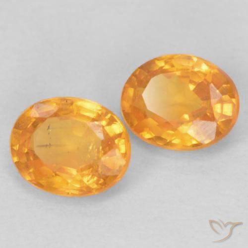 0.93 ctw Orange Spessartite Garnet Stones, Natural Spessartite Garnet in Oval Facet Shape for Sale
