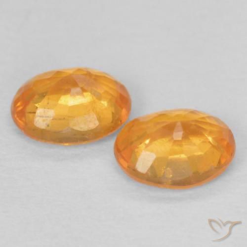Spessartite Garnet Gemstones in 5 x 4 mm (calibrated) Size for Sale, Spessartite Garnet Stones in Medium Orange Color