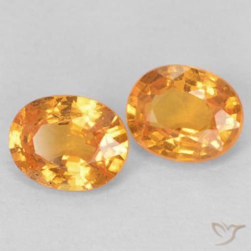 0.91 ctw Orange Spessartite Garnet Stones, Natural Spessartite Garnet in Oval Facet Shape for Sale