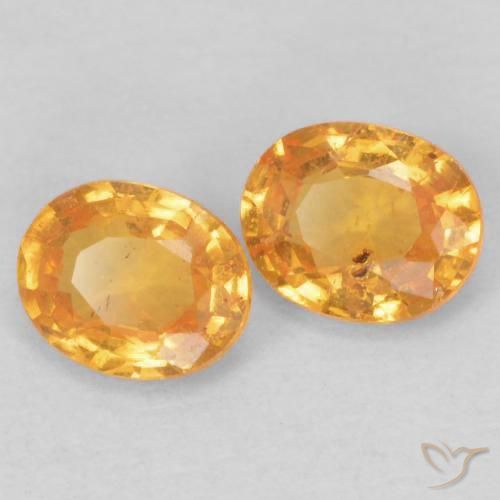 0.84 ctw Orange Spessartite Garnet Stones, Natural Spessartite Garnet in Oval Facet Shape for Sale