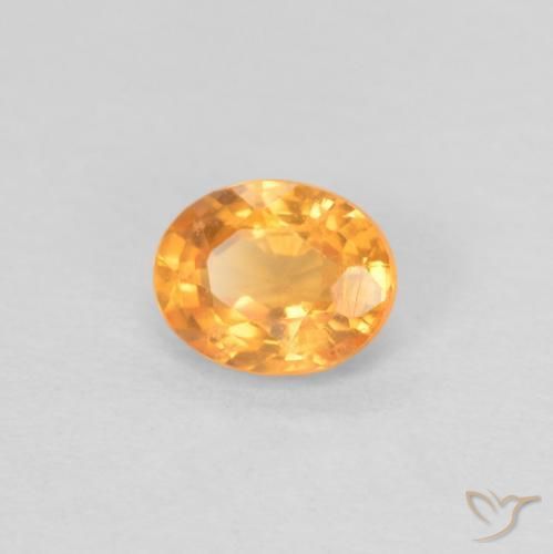 0.58 ct Golden Spessartite Garnet Stone, Natural Spessartite Garnet in Oval Facet Shape for Sale