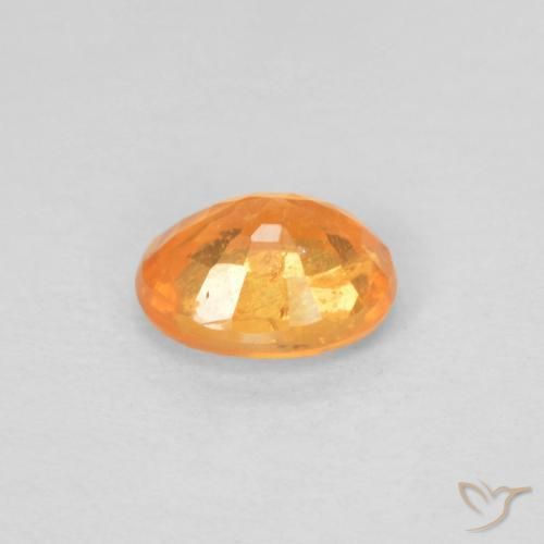 Spessartite Garnet Gemstone in 5.8 x 4.7 mm Size for Sale, Spessartite Garnet Stone in Apricot Orange Color