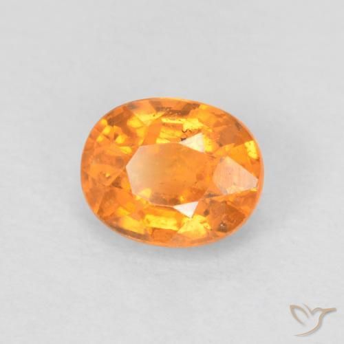 0.58 ct Orange Spessartite Garnet Stone, Natural Spessartite Garnet in Oval Facet Shape for Sale