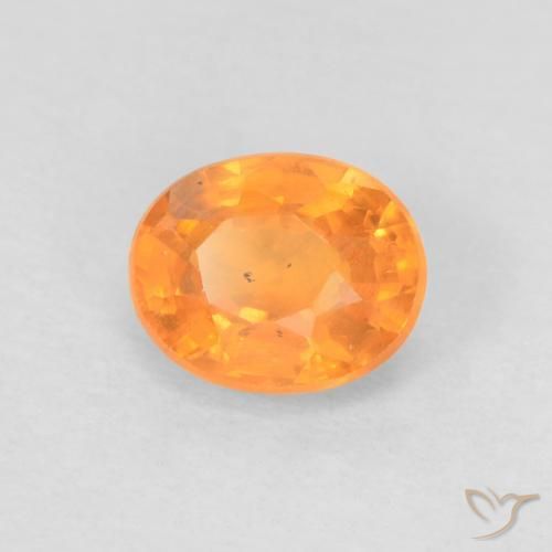 0.57 ct Orange Spessartite Garnet Stone, Natural Spessartite Garnet in Oval Facet Shape for Sale