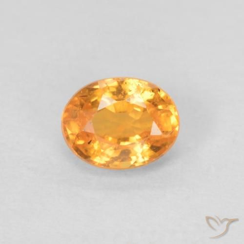 4,6 x 3,6mm ovaler oranger Spessartin-Granat aus Mosambik, Gewicht 0,45 ct, 1 Stück Spessartin-Granat - Farbe: Aprikose Orange, natürlicher Edelstein in VS Reinheit, Mohs-Härte von 6,5 - 7,5 Geeignet für den täglichen Gebrauch im Schmuck, Photo A