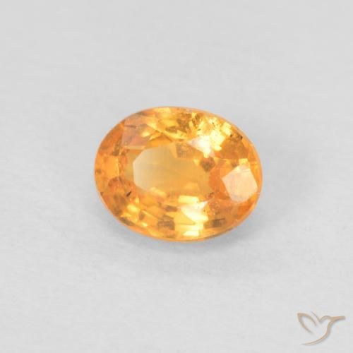 0.45 ct Orange Spessartite Garnet Stone, Natural Spessartite Garnet in Oval Facet Shape for Sale