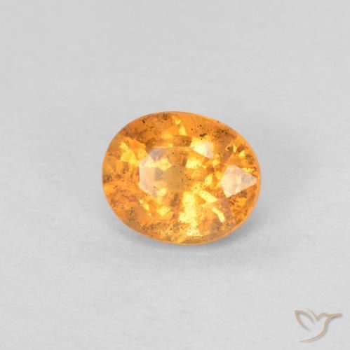 0.57 ct Orange Spessartite Garnet Stone, Natural Spessartite Garnet in Oval Facet Shape for Sale