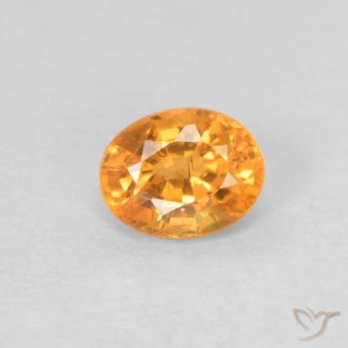 0.43ct Natural Bright Orange Spessartite Garnet, Oval, VS